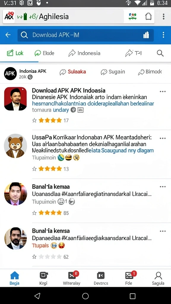 Tampilan karakter yang beragam dan menarik.