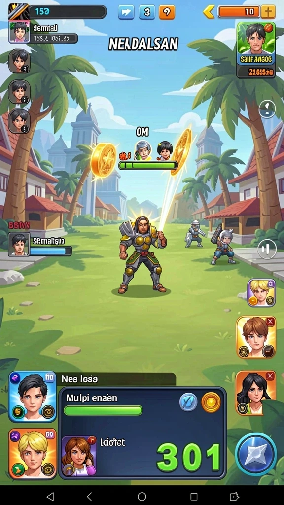 Gameplay penuh aksi dengan antarmuka yang interaktif.