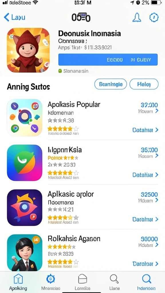 Tampilan menu yang intuitif dan mudah dinavigasi.