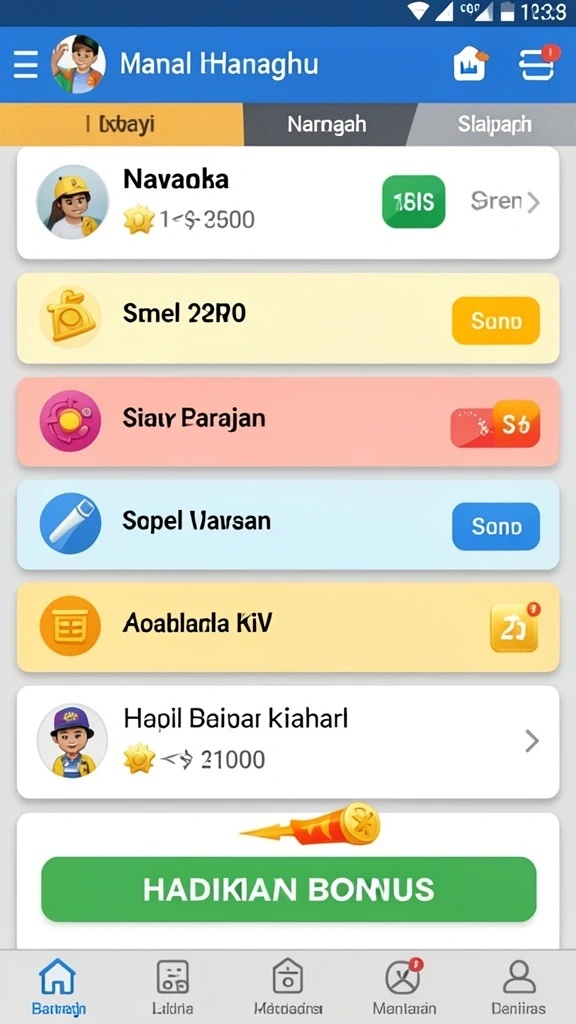 Tampilan menu utama yang sederhana dan menarik.