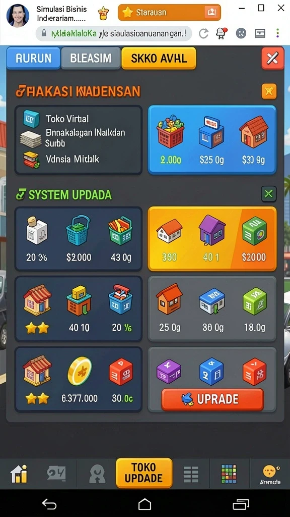 Gambaran UI yang intuitif dan mudah digunakan oleh pemain.