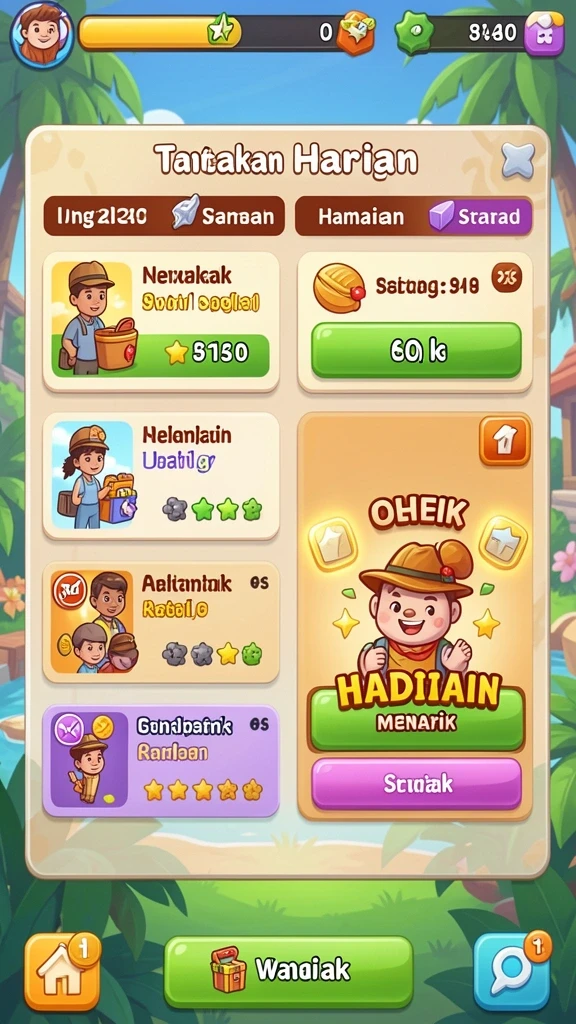 Screenshot menunjukkan tampilan antarmuka permainan taruhan yang menarik.